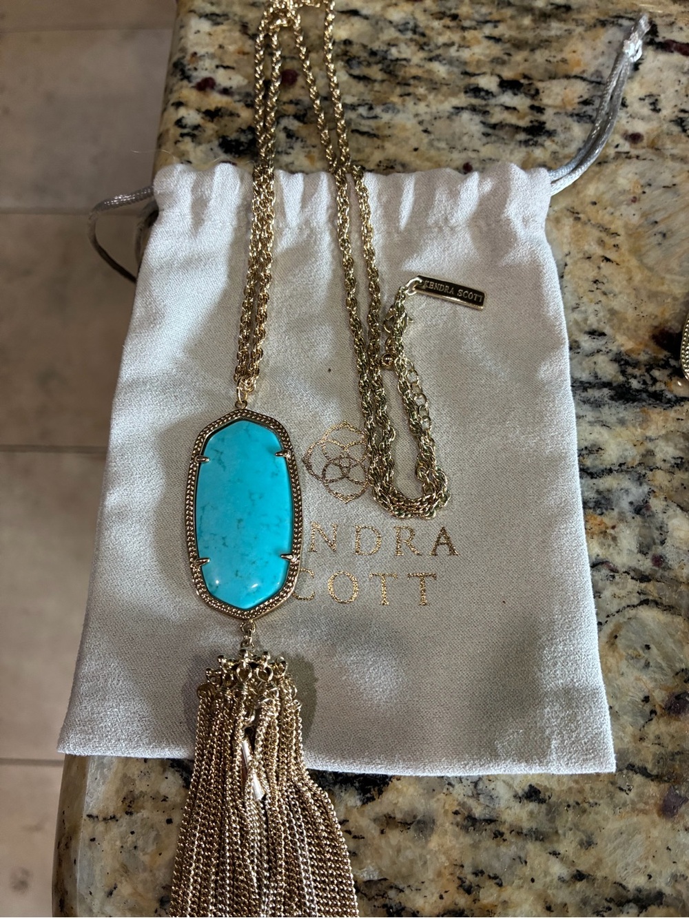 Kendra Scott 2-pc set gold and turquoise vintage Rayne and Danielle - Picture 6 of 6